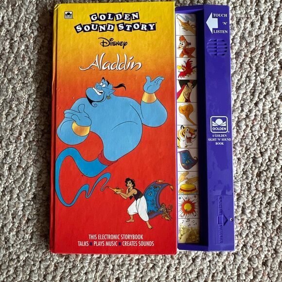 A golden Sight n sound book - Aladdin golden sound story vintage 1992 - works - Picture 1 of 4